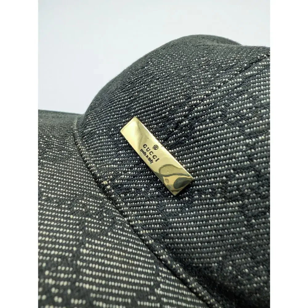 Auth GG Black Canvas/Gold Hardware Baseball Cap Unisex Size Large w/ Dust Bag